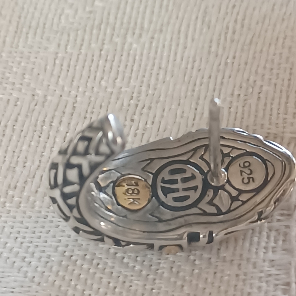 John Hardy Legends Naga Shrimp Earrings, SS & 18k - Picture 8 of 11